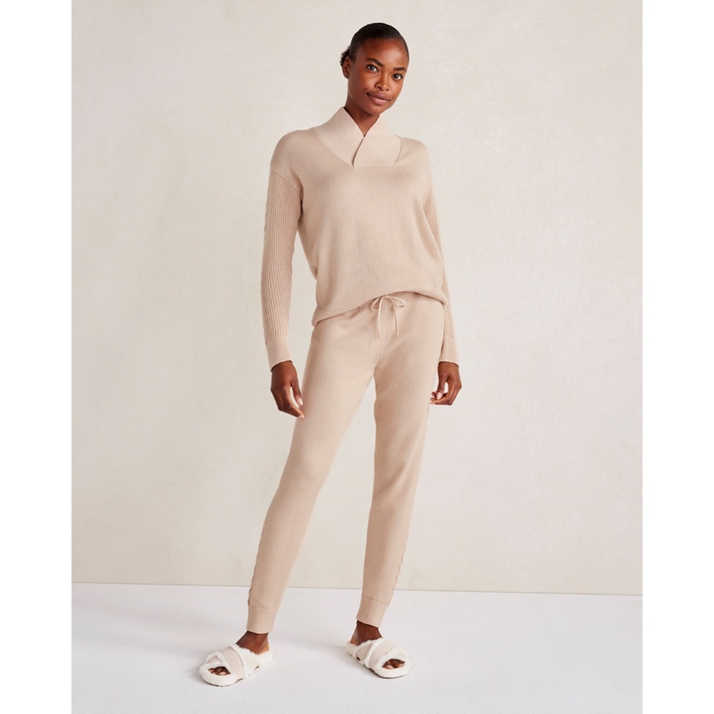 NWT Haven Organic Cotton Cashmere Shawl Collar Sweater & Pants Set Small